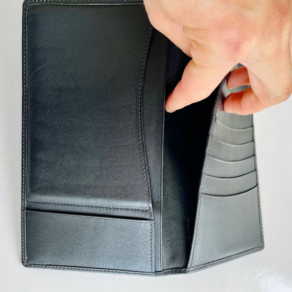Ghurka Black Leather Breast Pocket Long Bifold Wallet - Picture 8 of 11